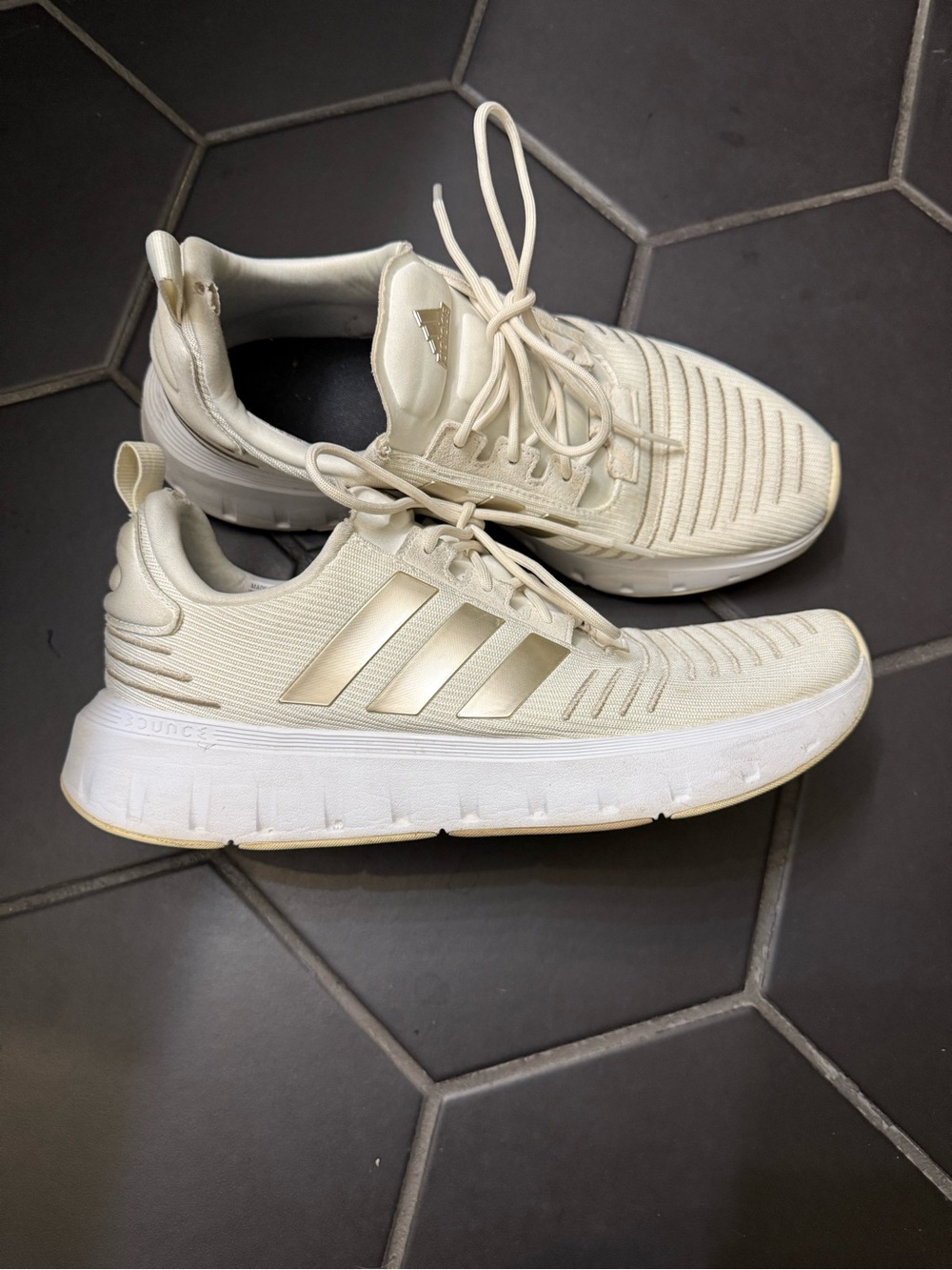 adidas Cream/Tan Women's Athletic Running Sneakers